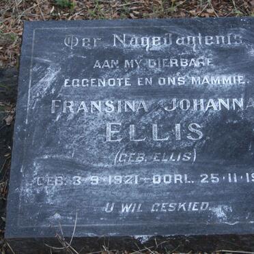 ELLIS Fransina Johanna nee ELLIS 1921-1961