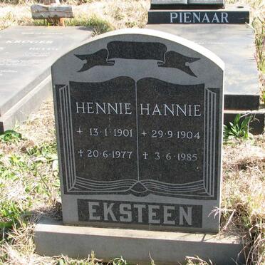 EKSTEEN Hennie 1901-1977 &amp; Hannie 1904-1985