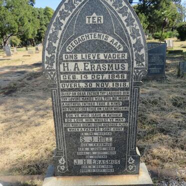 ERASMUS H.A. 1846-1918 :: HILL S.J. nee ERASMUS 1884-1956 :: ERASMUS J.H. 1882-1969 :: ERASMUS W.J. 1885-1970