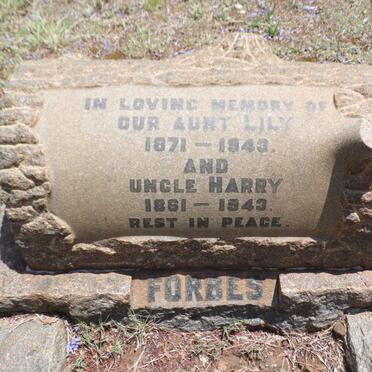 FORBES Harry 1861-1943 &amp; Lily 1871-1943