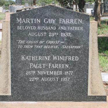 FARREN Martin Guy -1937 & Katherine Winifred PAGET 1877-1957