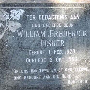 FISHER William Frederick 1929-1956