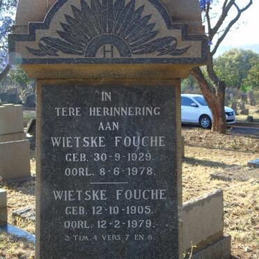 FOUCHE Wietske 1905-1979 :: FOUCHE Wietske 1929-1978