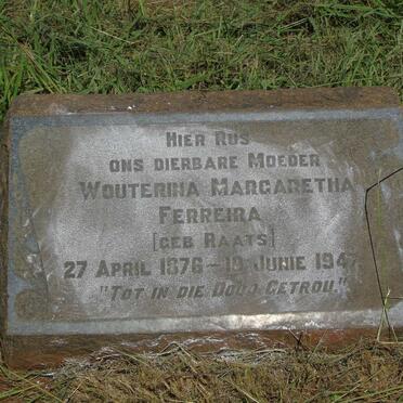 FERREIRA Wouterina Margaretha RAATS 1876-1947