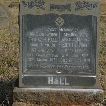 HALL Thomas H. 1872-1951 &amp; Edith J. LEWIS 1869-1949
