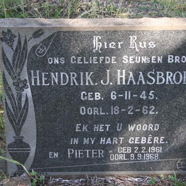HAASBROEK Hendrik J. 1945-1962 :: HAASBROEK Pieter 1961-1968