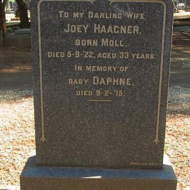 HAAGNER Joey nee MOLL -1922 :: HAAGNER Daphne -1915