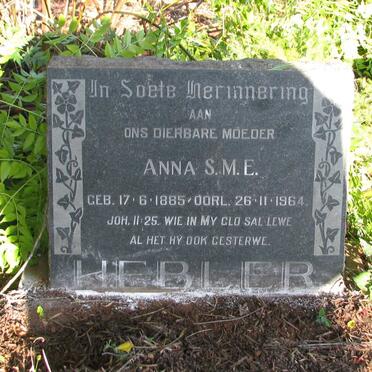 HEBLER Anna S.M.E. 1885-1964