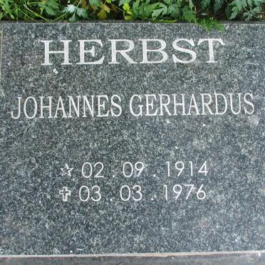 HERBST Johannes Gerhardus 1914-1976 &amp; Johanna Susanna Sophia JANSE VAN RENSBURG 1916-2006