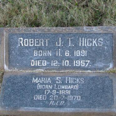 HICKS Robert J.T. 1891-1957 &amp; Maria S. LOMBARD 1891-1970