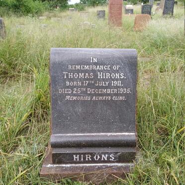 HIRONS Thomas 1911-1935