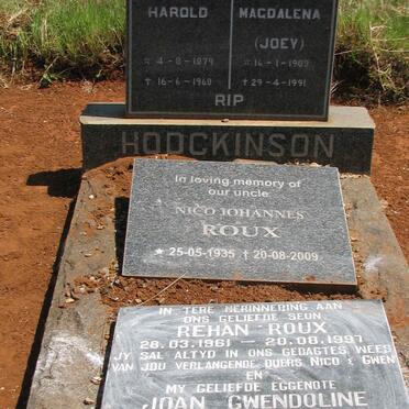 HODGKINSON Herman Harold 1879-1960 &amp; Johanna Magdalena 1903-1991 :: ROUX Rehan 1961-1997