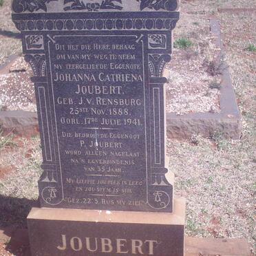 JOUBERT Johanna Catriena nee J.V. RENSBURG 1888-1941