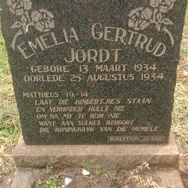 JORDT Emelia Gertrud 1934-1934