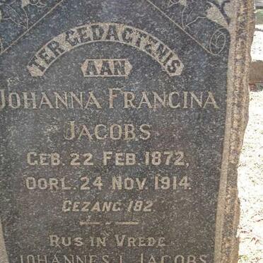 JACOBS Johanna Francina 1872-1914 :: JACOBS Johannes J. -1939