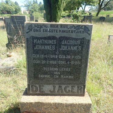 JAGER Marthunes Johannes, de 1949-1952 :: DE JAGER Jacobus Johannes 1951-1951