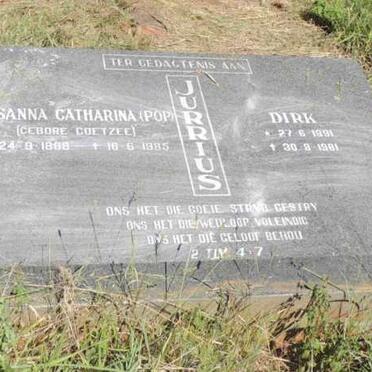 JURRIUS Dirk 1891-1981 & Susanna Catharina COETZEE 1888-1985 :: ROBERTSON Alexander John 1918-1997_1