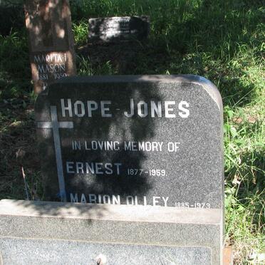 JONES Ernest, HOPE 1877-1959 &amp; Marion Olley 1885-1973