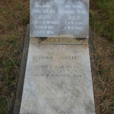 JOOSTE Gerhardus Petrus 1904-1990 & Anna van Zyl V.D. MERWE 1911-1974 :: JOOSTE Dirkie 1944-1948_1