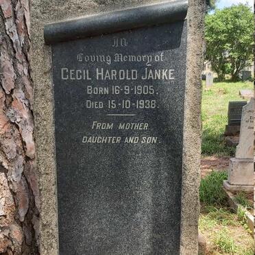 JANKE Cecil Harold 1905-1938
