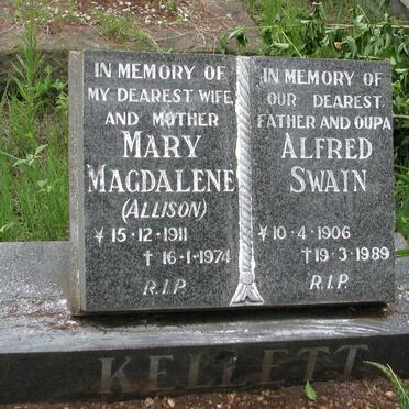 KELLETT Alfred Swain 1906-1989 &amp; Mary Magdalene ALLISON 1911-1974
