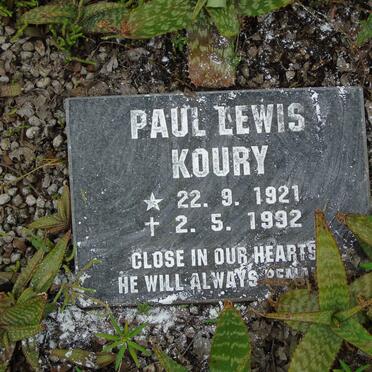 KOURY Paul Lewis 1921-1992