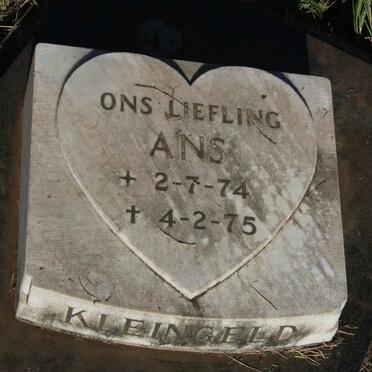 KLEINGELD Ans 1974-1975