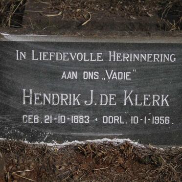 KLERK Hendrik J., de 1883-1956