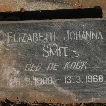 KOCK Pieter Izak de Villiers, de 1860-1955 & Johanna Jacoba Geertruida MALHERBE 1869-1958 :: SMIT Elizabeth Johanna nee DE KOCK 1898-1968_2