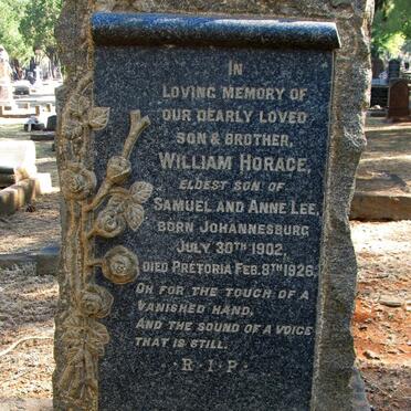 LEE William Horace 1902-1926