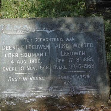 LEEUWEN Auke Wouter 1885-1958 & Geertje SOUMAN 1890-1946