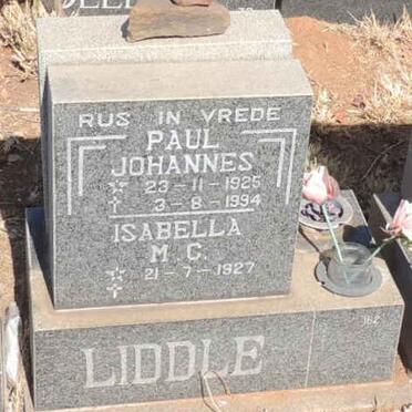 LIDDLE Paul Johannes 1925-1994 & Isabella M. C. 1927- 