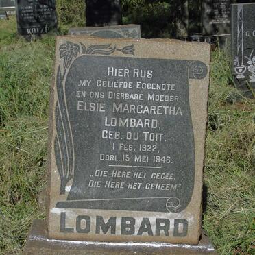 LOMBARD Elsie Margaretha nee DU TOIT 1922-1946