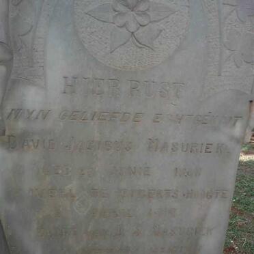 MASURIEK David Jacobus 1868-1918