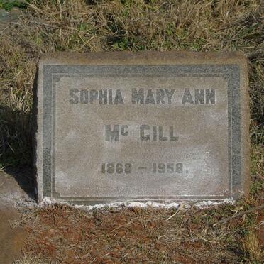 MCGILL Sophia Mary Ann 1868-1958
