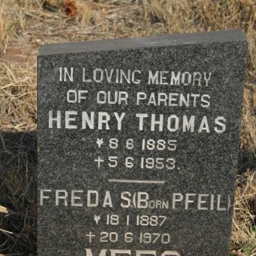 MEES Henry Thomas 1885-1953 &amp; Freda S. PFEIL 1887-1970
