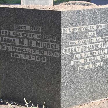 MIDDEL Ockert Johannes 1875-1946 & Anna M.M. PRINGLE 1874-1966