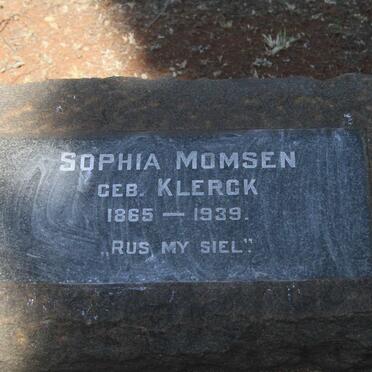 MOMSEN Sophia nee KLERCK 1865-1939