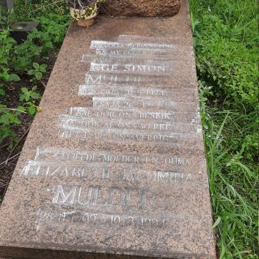 MULDER Egge Simon 1905-1974 &amp; Elizabeth Jacomina 1909-1994