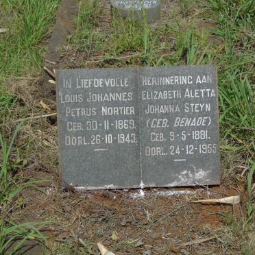 NORTIER Louis Johannes Petrus 1869-1943 :: STEYN Elizabeth Aletta Johanna nee BENADE 1881-1955