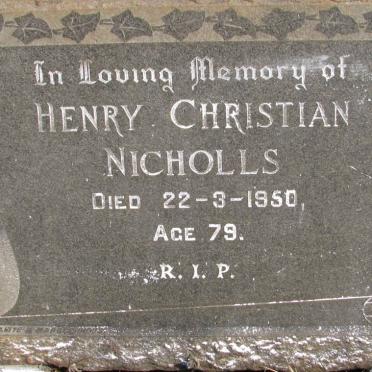 NICHOLLS Henry Christian -1950