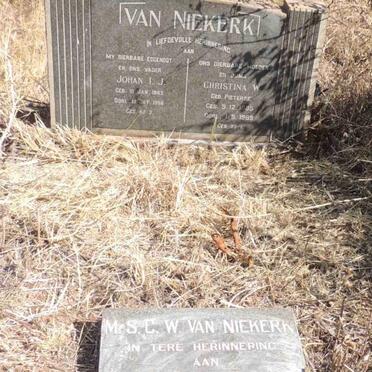 NIEKERK Johan I.J., van 1883-1956 & Christina W. PIETERSE 1885-1969 :: VAN NIEKERK M.S.C.W. 1907-1980