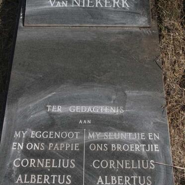 NIEKERK Cornelius Albertus, van 1926-1954 :: NIEKERK Cornelius Albertus, van 1954-1954