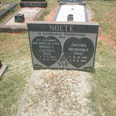 NOLTE Andries Jacobus 1910-1978 &amp; Jacoba Hendrika 1918-1980