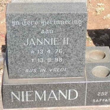 NIEMAND Jannie H. 1976-1998