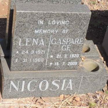 NICOSIA G.E. 1920-2009 & Lena 1921-1988  