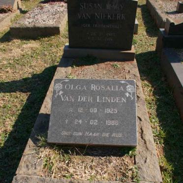 NIEKERK Susan Mary, van nee FRIEDENTHAL 1885-1976 :: LINDEN Olga Rosalia, van der 1825-1986