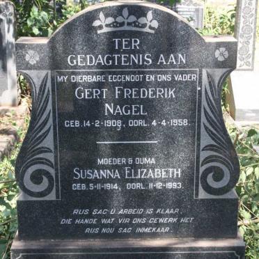 NAGEL Gert Frederik 1908-1958 &amp; Susanna Elizabeth 1914-1993