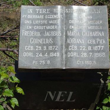 NEL Frederik Jacobus Cornelius 1872-1949 & Maria Catharina Adriana PIEK 1877-1968