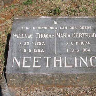 NEETHLING William Thomas 1887-1969 &amp; Maria Gertruida 1874-1964